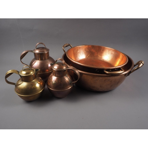 185 - A copper Jersey jug, 8 3/4