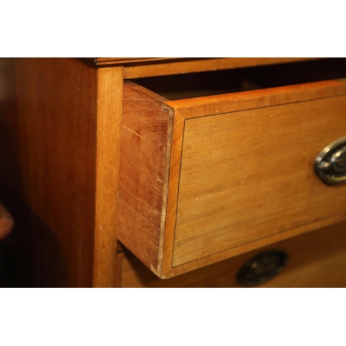 510 - A late 19th century mahogany and banded chest of two short and three long graduated drawers, on bloc... 