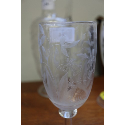 24 - A late 19th century engraved carafe, 11