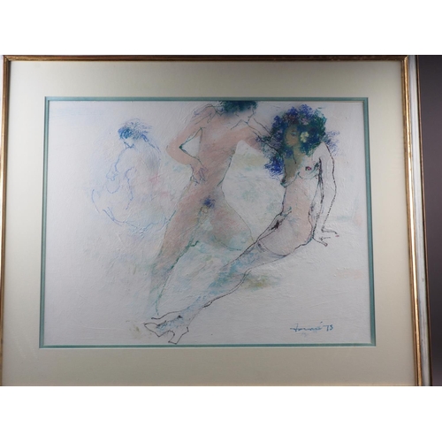 382 - Peter Farmer (1941-2017), '75: Mixed media, nude figure study, 20