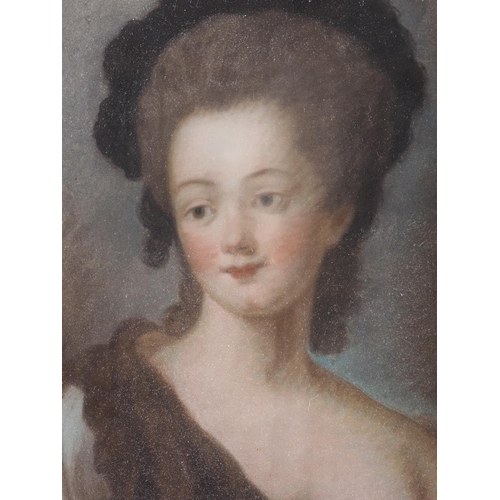 347 - An 18th century pastel portrait study of an unknown woman, 14 1/2