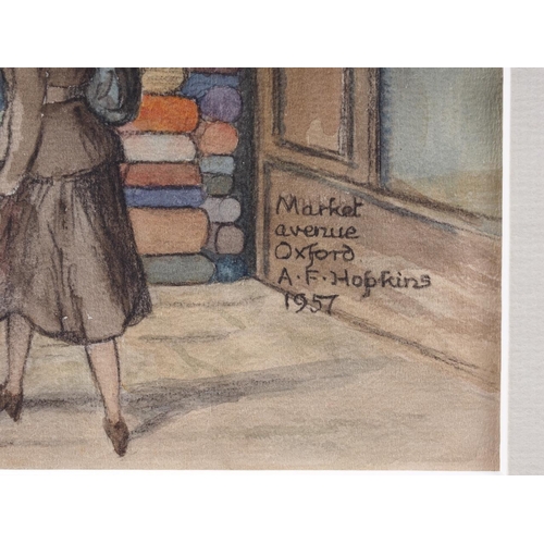 355 - A F Hopkins, 1957: pencil and watercolour, 