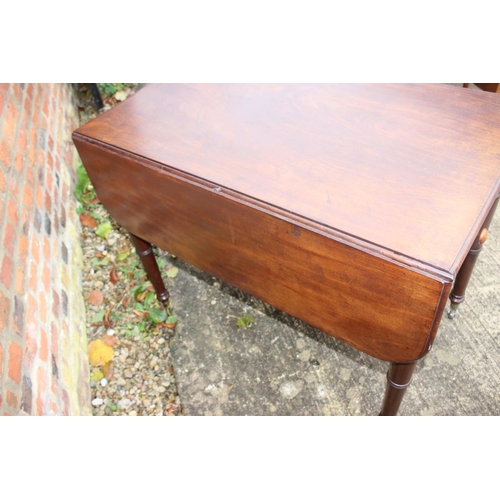 434 - A 19th century mahogany Pembroke table, fitted one drawer, on turned supports, 35 1/2