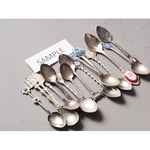 252 - A collection of Continental and other souvenir teaspoons