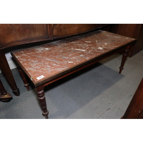 489 - A brass framed marble top occasional table