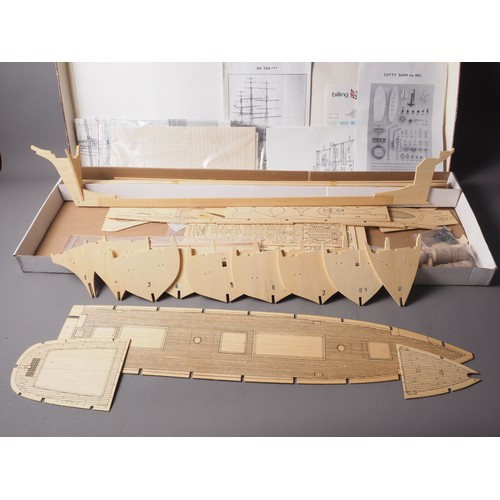 128 - A Billing Boats Cutty Sark, NR. 564 1:75 scale model wooden ship set, in box, (model  started) and a... 