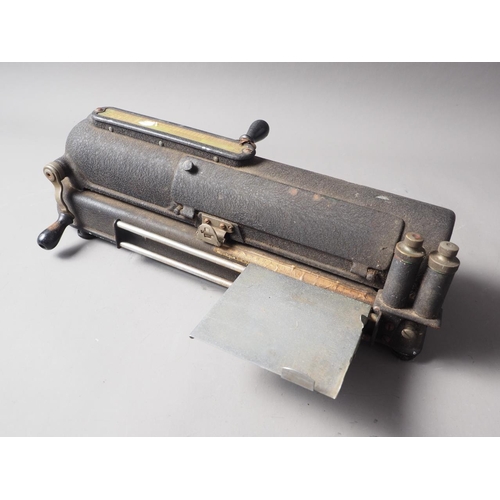 143 - A The Todd Company Protectograph Cheque Writer, 16 1/4