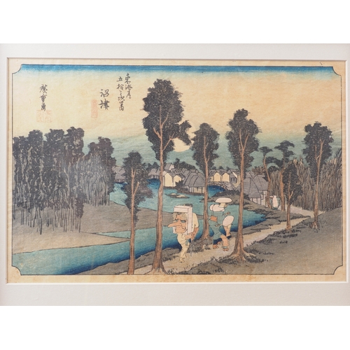 198 - After Hiroshige: four  Japanese woodblock prints, 