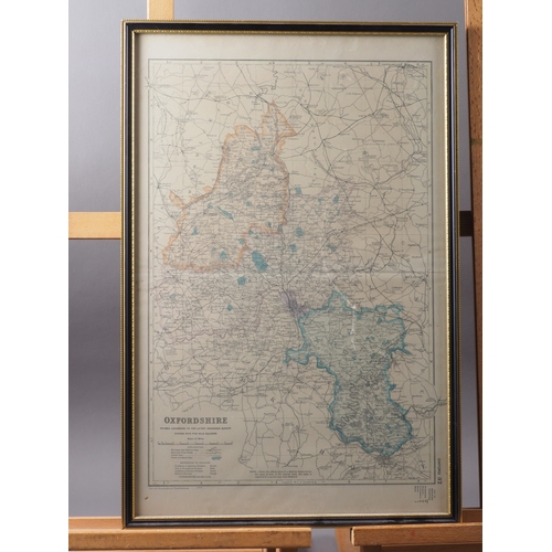 221 - Carey: an early 19th century hand-coloured map of Oxfordshire and an early Ordnance Survey map of Ox... 