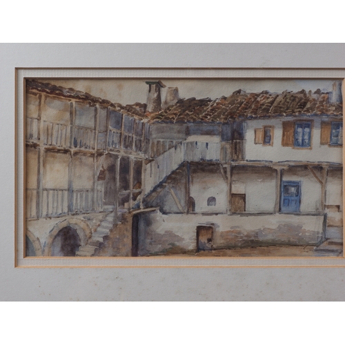 225 - A framed watercolour, Houses of Parliament, indistinctly signed and dated 1912, a watercolour sketch... 