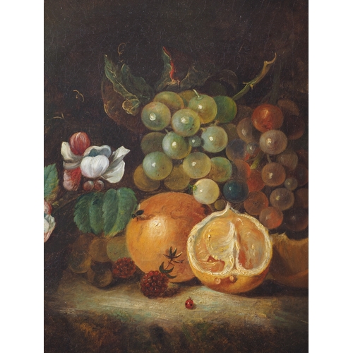 245 - A 19th century oil on canvas, still life of citrus fruit, 13 1/2