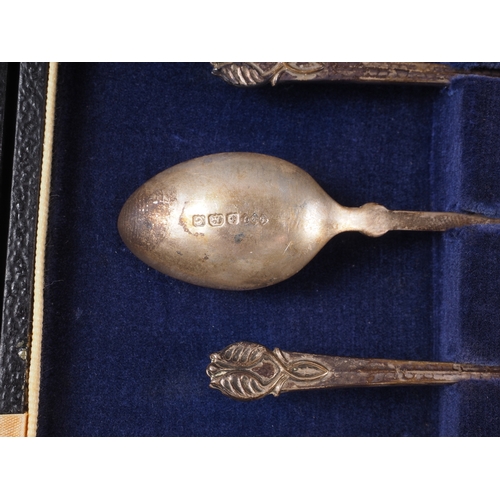 180 - A cased set of six silver coffee spoons, by Liberty & Co, 1931