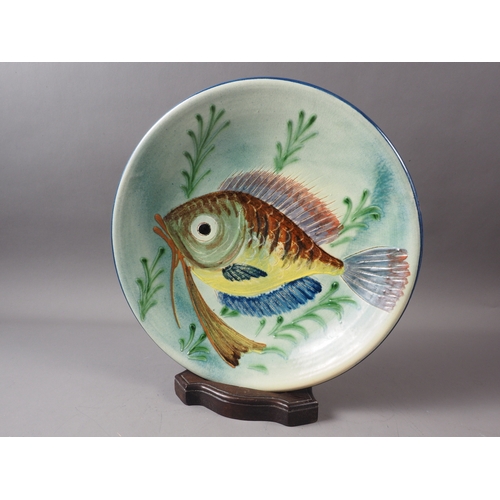 25 - A Portuguese fish decorated dish, 13 1/2