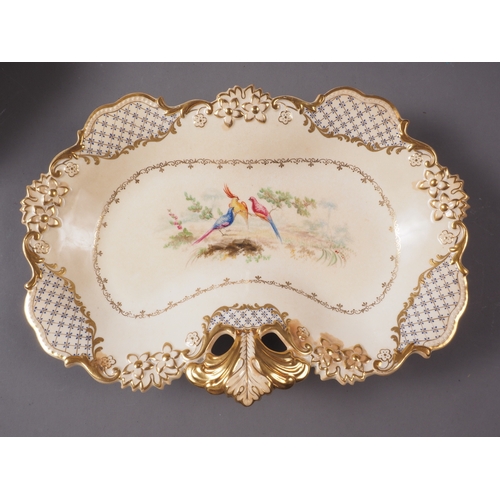 27 - A Davenport bone china bird and gilt decorated part dessert service