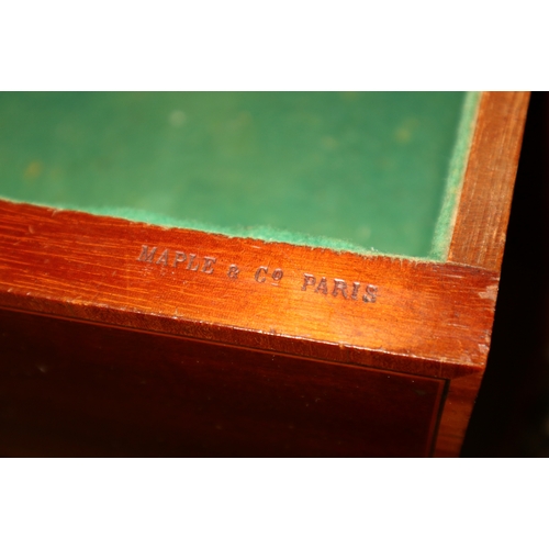 330 - An Edwardian Maple & Co Paris, mahogany and satinwood banded bowfront sideboard with glazed cupb... 