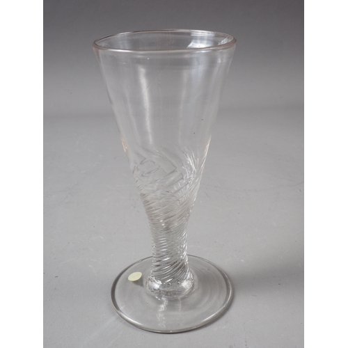 51 - A late 18th century Wrythen glass dwarf ale, 5 1/4