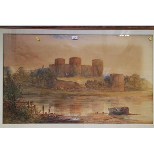 227 - A late 19th century watercolour, Rhuddlan Castle North Wales, 22 1/2