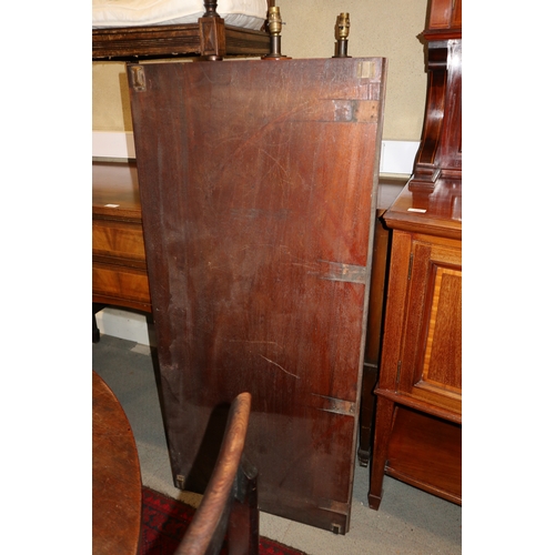 271 - An early 19th century 'D' end dining table with centre drop leaf section and extra leaf, on square t... 