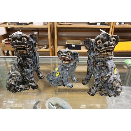 83 - A pair of Chinese mottle glazed Dogs of Fo, 10