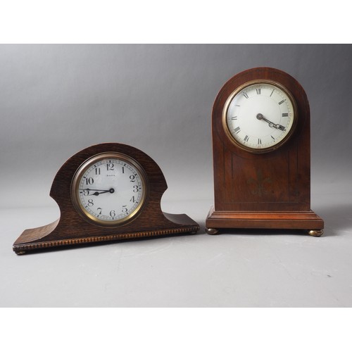 136 - An early 20th century walnut cased eight-day wall clock, 27