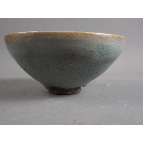 108 - A Chinese, porcelain lavender splashed bowl, 7 1/2