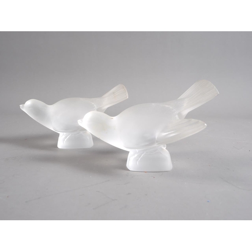 30 - A pair of Lalique glass sparrows, 5