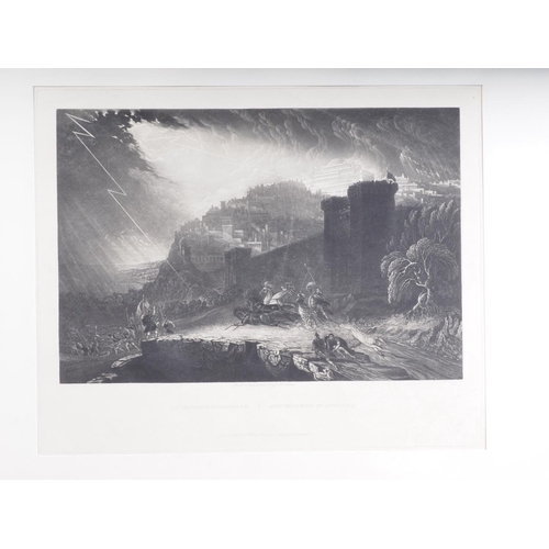 418 - John Martin: a set of three early 19th century mezzotints, Triumph of Achilles, 8