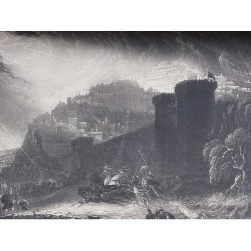 418 - John Martin: a set of three early 19th century mezzotints, Triumph of Achilles, 8