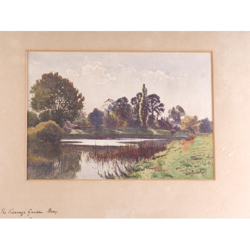 441 - Walter Goldsmith: two watercolours, Horsham's Bourne End and Vicarage Garden Bray, 7