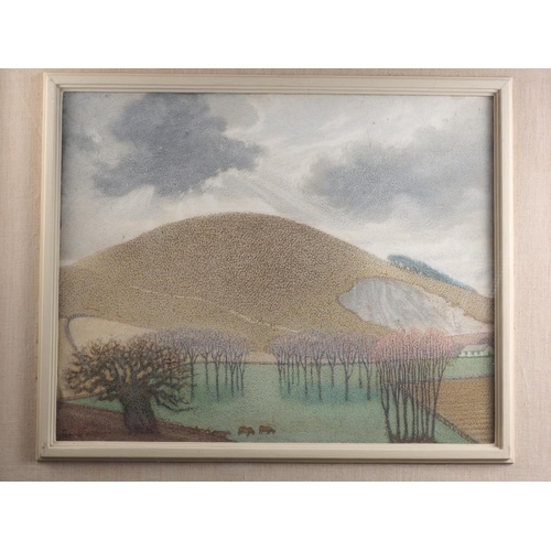 447 - Jeremy C... : 1930s pastels, landscape with chalk pit, 16