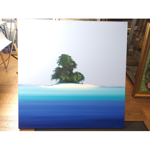 484 - HGE?: oil on canvas, tropical islands, 40