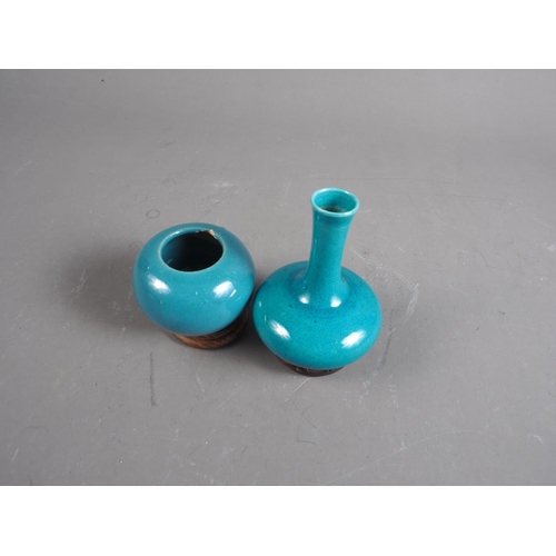 84 - A Chinese turquoise glazed miniature bulbous-shaped vase, 2