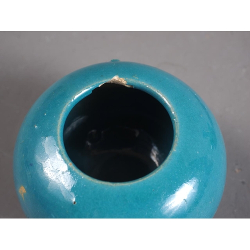 84 - A Chinese turquoise glazed miniature bulbous-shaped vase, 2