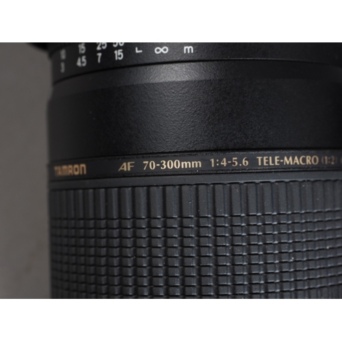 132 - A Nikon D3300 digital SLR Nikkor DX 18-55 3.5-56 lens, and Tamron 70-300 f4-5.6 Telemacro, in case w... 