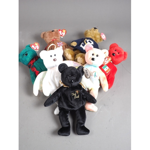 203 - A collection of approximately fourteen TY Toys Beanie Baby toys, including Valentino, Valentina, Pri... 