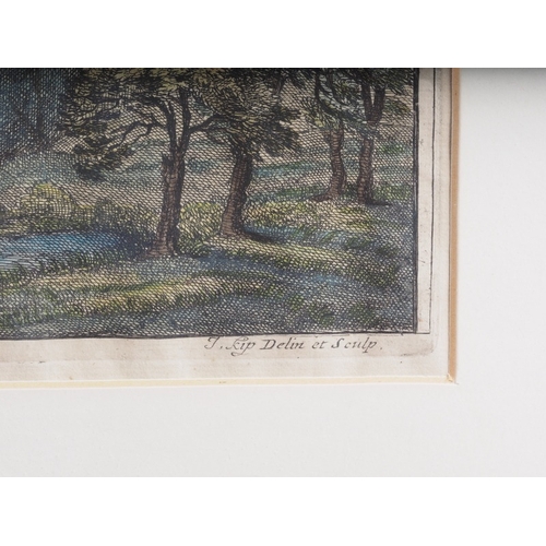 432 - Jan Kip: a 17th century hand-coloured engraving, 