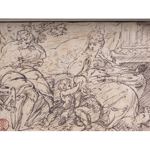 472 - Attributed to Annibale Carracci after Parmigianino: a 16th century pen and ink sketch, 