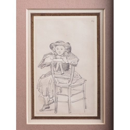 475 - A 19th century pencil study, 