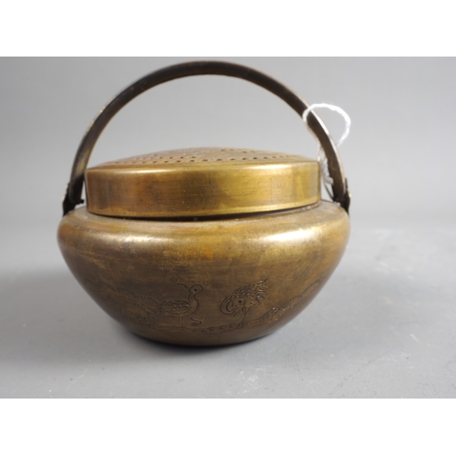 112 - A Chinese bronze square-section flared censer, six-character mark to base, 4 3/4