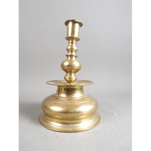 159 - An early 17th century brass Baroque Heemskerk candlestick with 