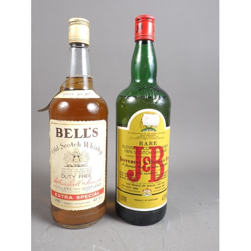 231 - A one-litre bottle of J&B blended Scotch whisky and a one-litre bottle of Bell's old Scotch whis... 