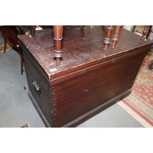 672 - A pine stained as mahogany chest, 43