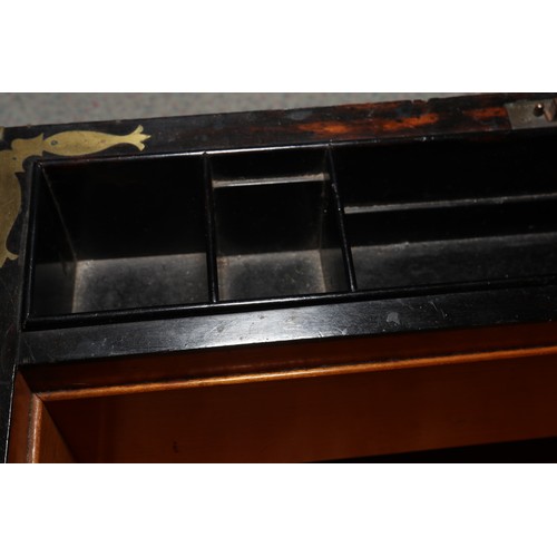 191 - A 19th century rosewood and brass inlaid writing box for restoration, 16