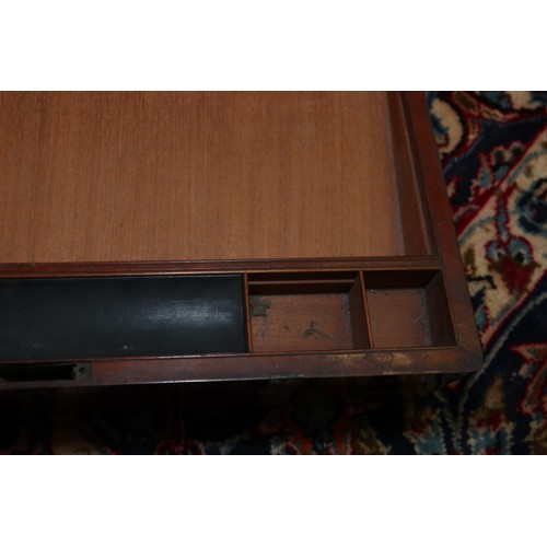 188 - An early 19th century mahogany and brass mounted writing box with part fitted interior and drawer, 2... 