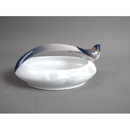 20 - A Royal Copenhagen porcelain Art Nouveau bird dish, 753/376, 6