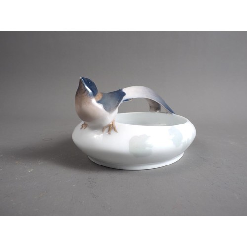 20 - A Royal Copenhagen porcelain Art Nouveau bird dish, 753/376, 6