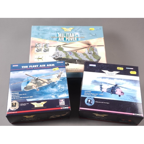 149 - Three Aviation Archive 1:72 scale models, limited edition Westland Wessex HU5-XT474, a Westland Wess... 