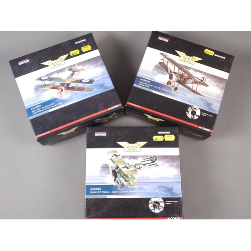 153 - Three Aviation Archive 1:48 scale models, limited edition, Sopwith Camel No 43 squadron with Certifi... 