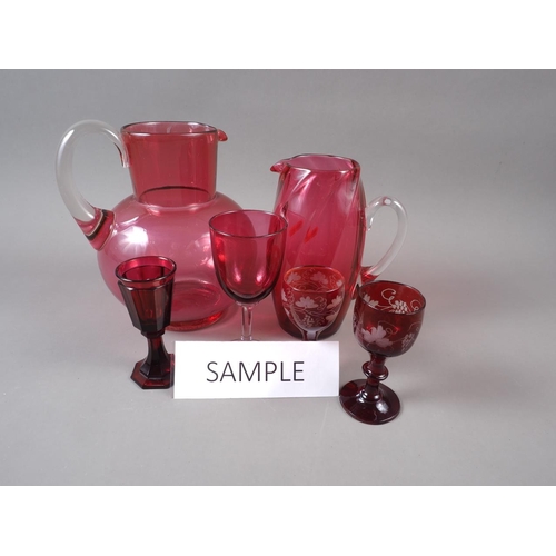 59 - A 19th century faceted ruby glass liqueur, 4