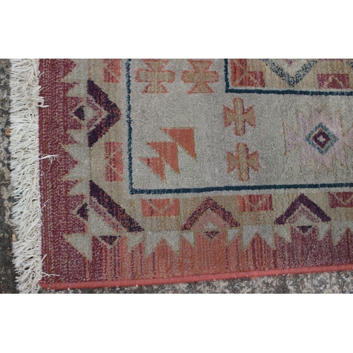 616 - A modern Gabbeh rug of Kazak design, on a light ground, 92